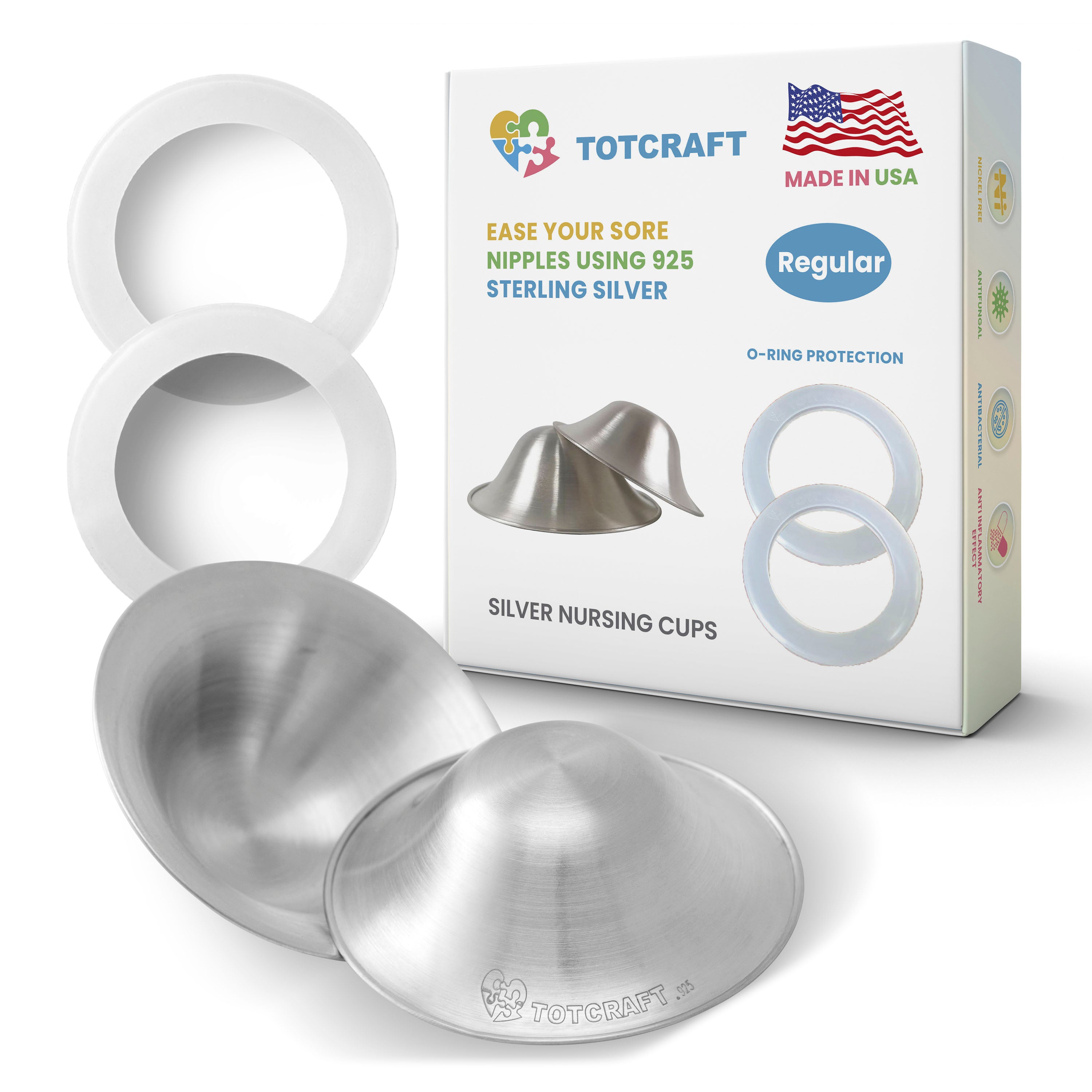 the Original Silver Nursing Cups, s Metal Nipple Covers for