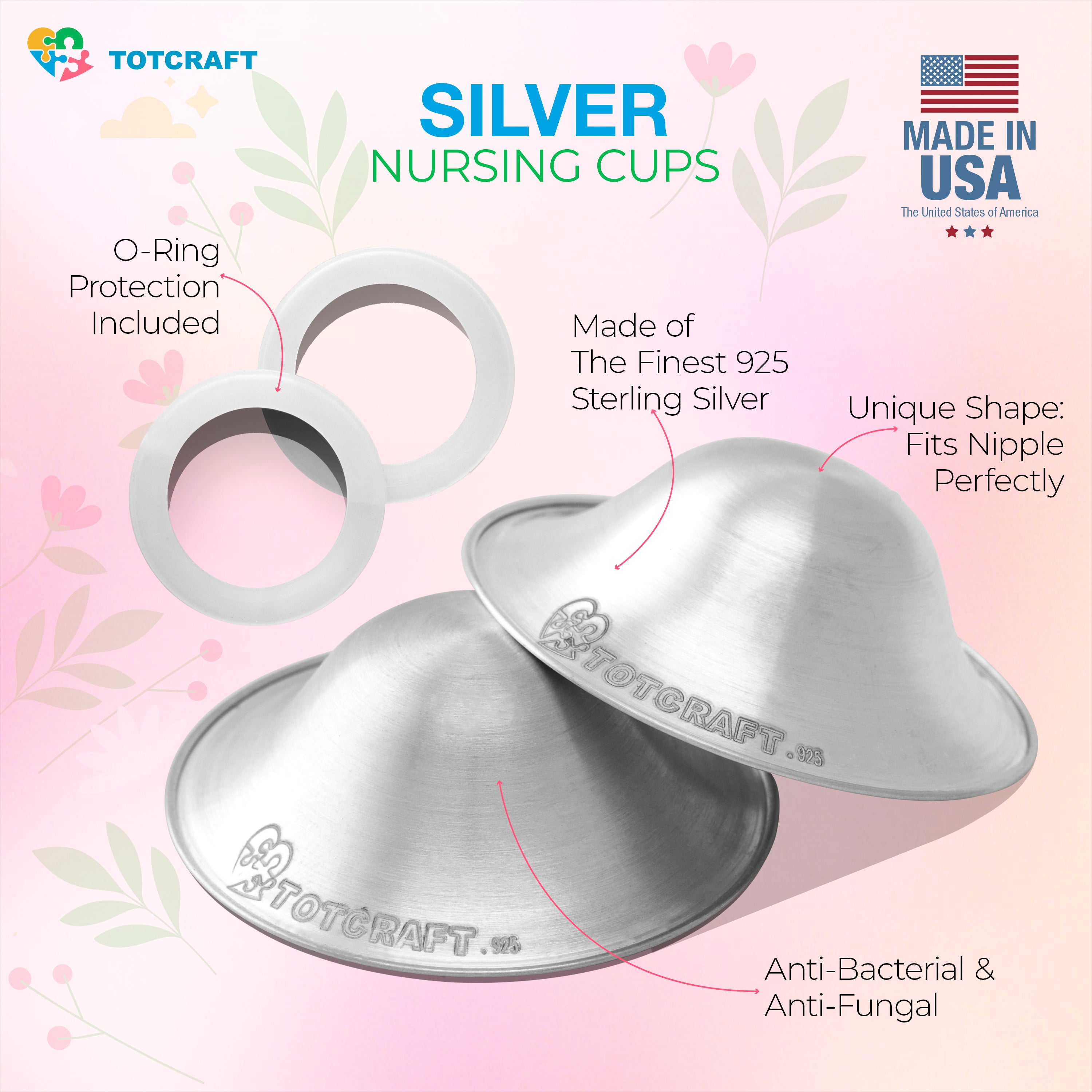 Silver nursing cups