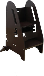TotCraft Step Up Kitchen Helper -Espresso Adjustable Height For Kids