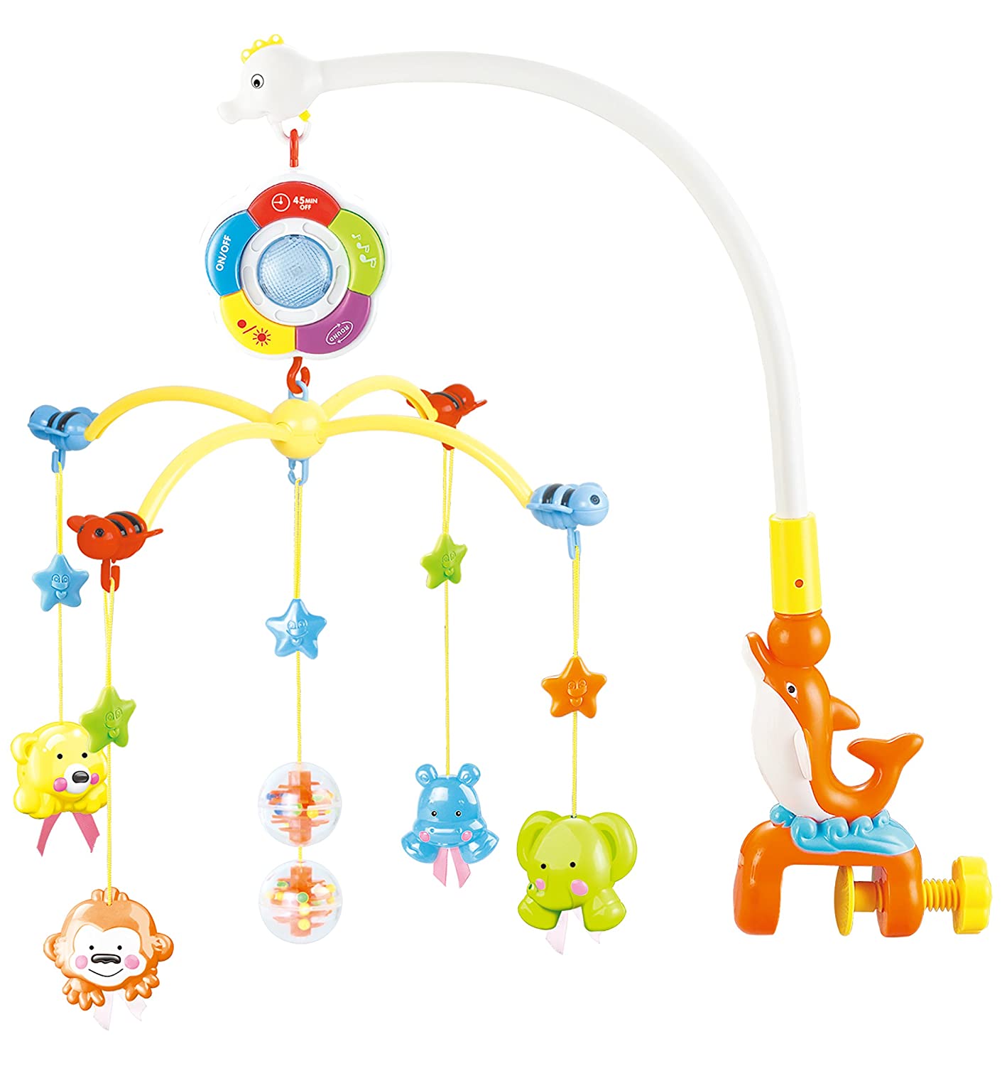 TotCraft Baby Bed Bell Toys Crib Mobile Musical Mobile with Hanging Rotating Soft Colorful Cartoon Figures